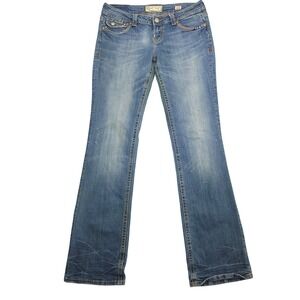 MEK Denim Portland Boot Cut Jeans Womens  31x36 Mid Rise‎ Embroidered Pockets